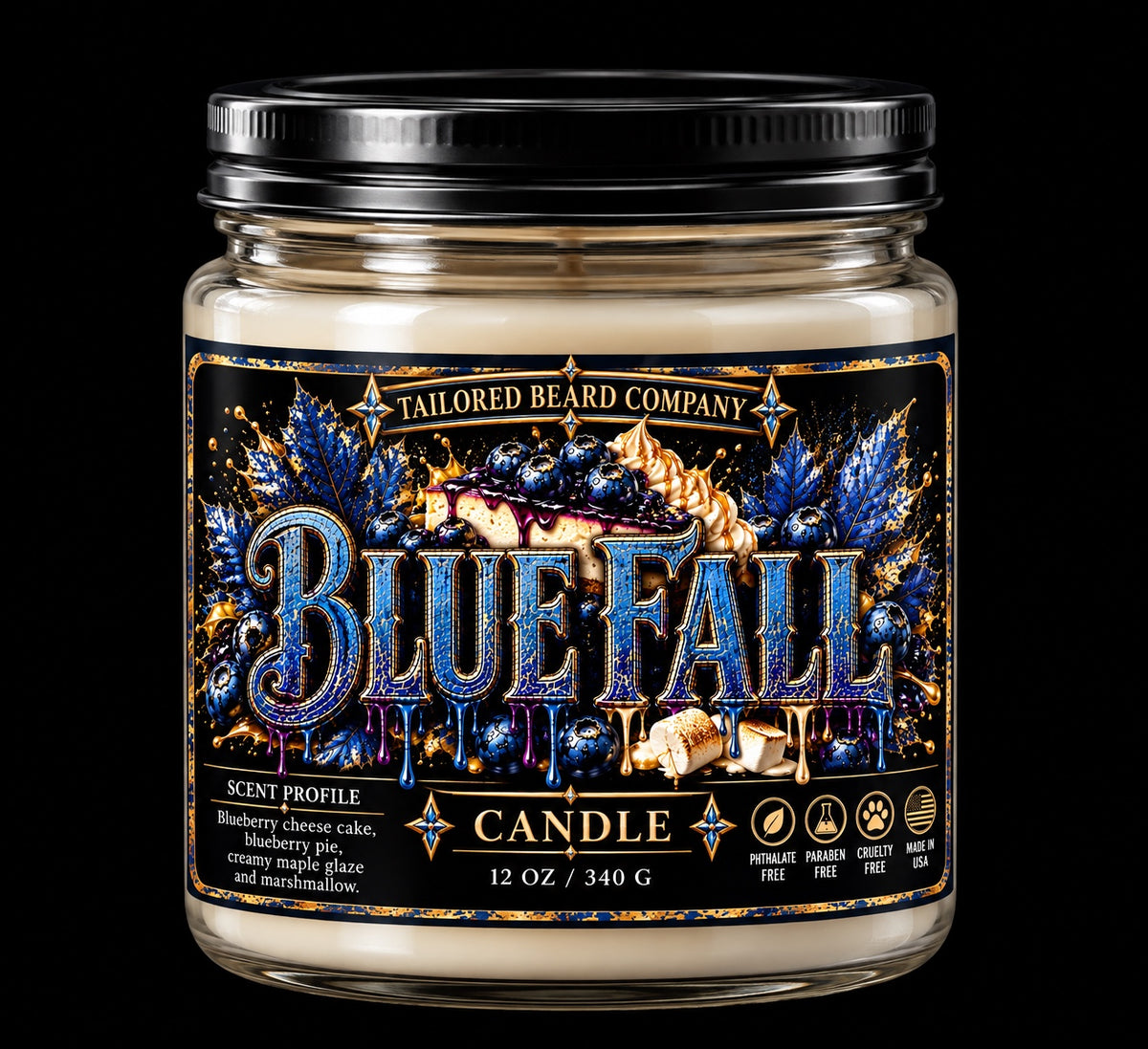 Blue Fall 12 oz soy candle