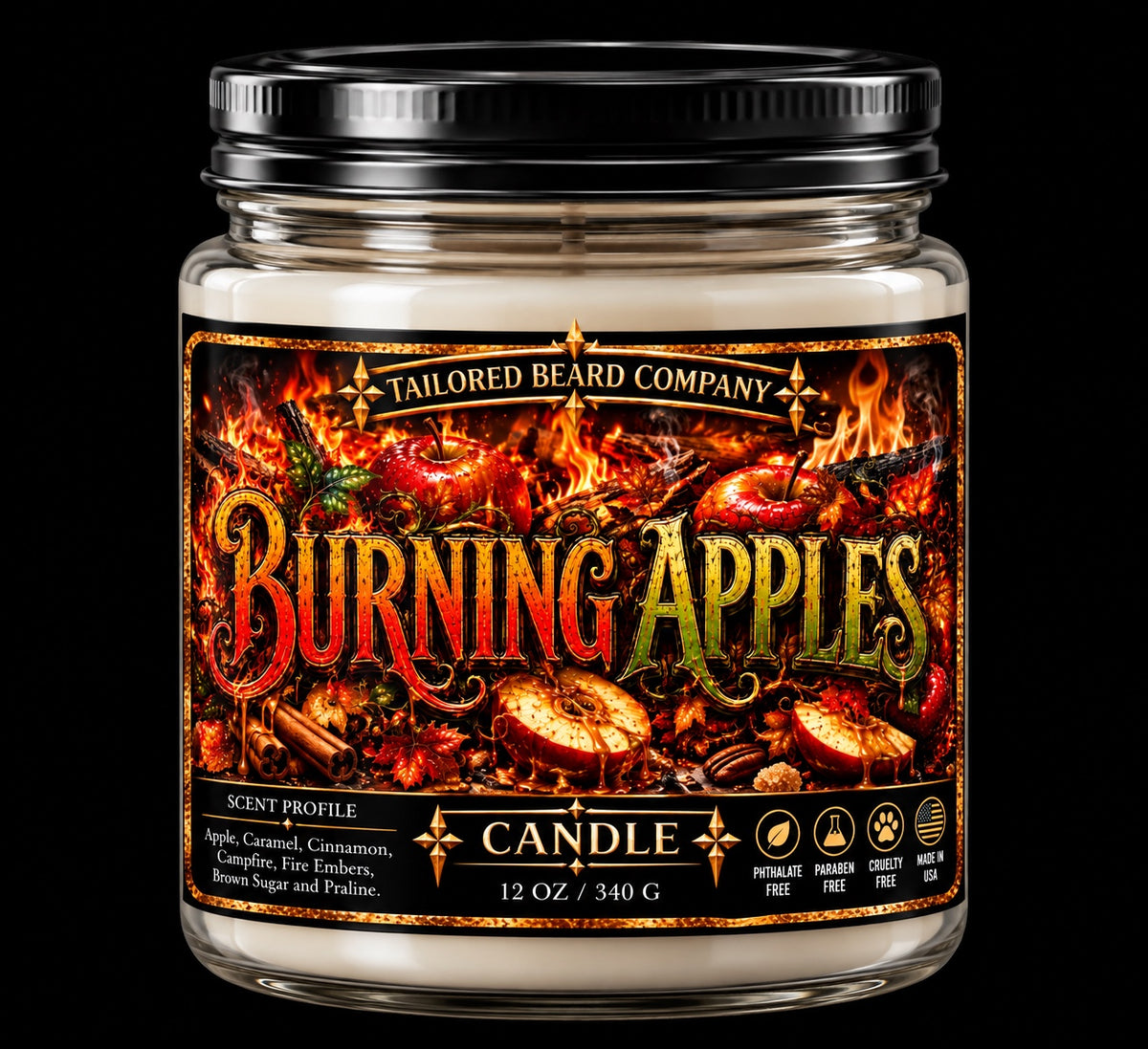 Burning Apples 12 oz soy candle
