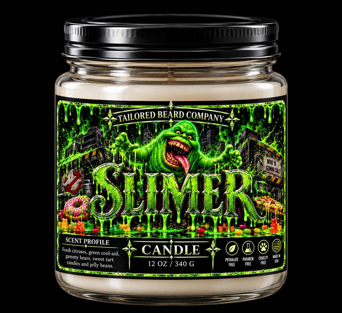Slimer 12 oz soy candle